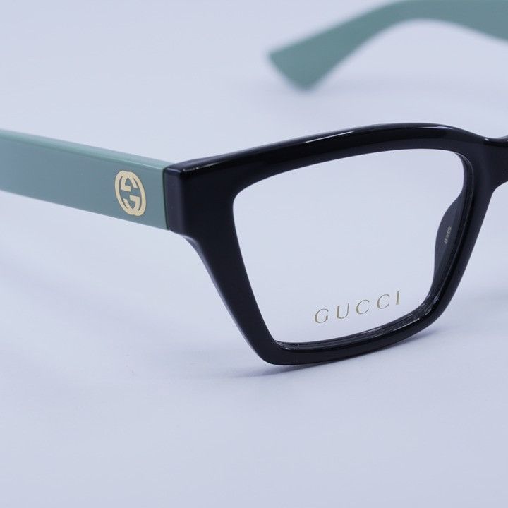 Gucci Gucci GG1715O 004 Eyeglasses Shiny Black/Teal 53mm Cat Eye Size ONE SIZE - 5 Thumbnail