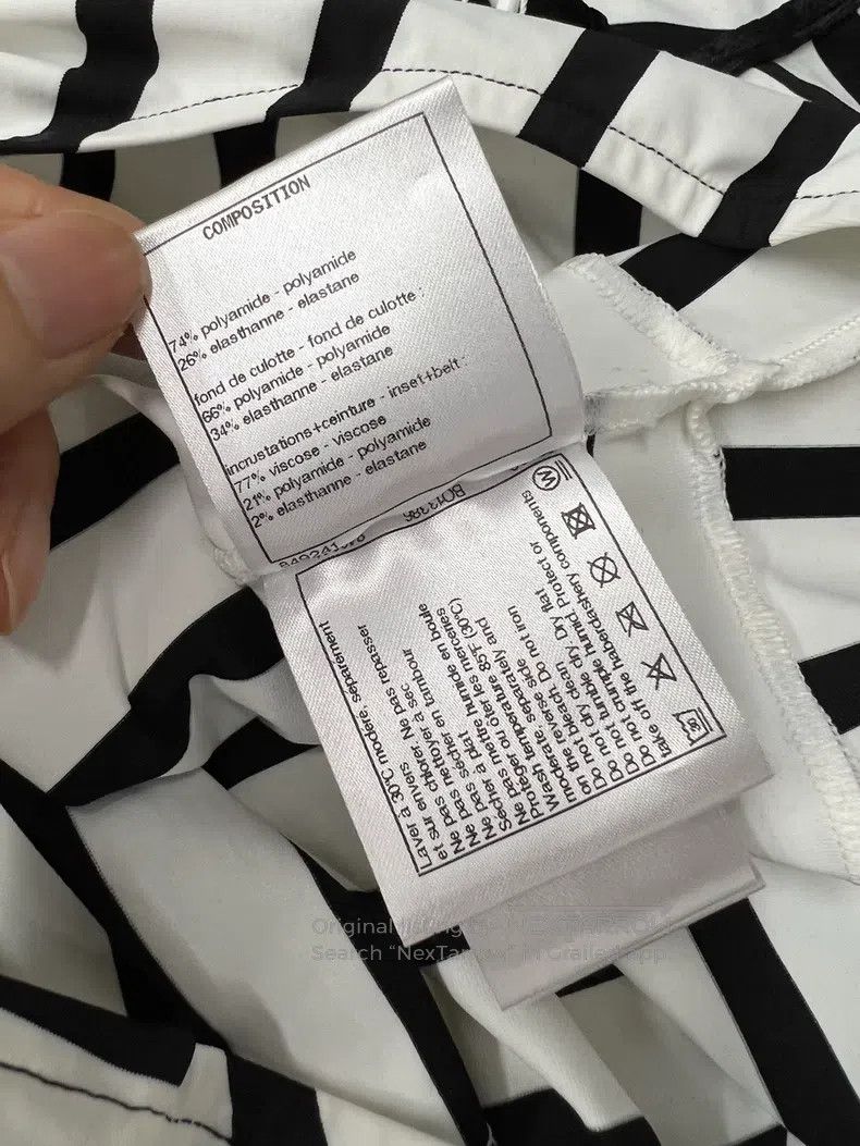 Chanel Chanel Black and white striped swimsuit Size 27" / US 4 / IT 40 - 6 Thumbnail