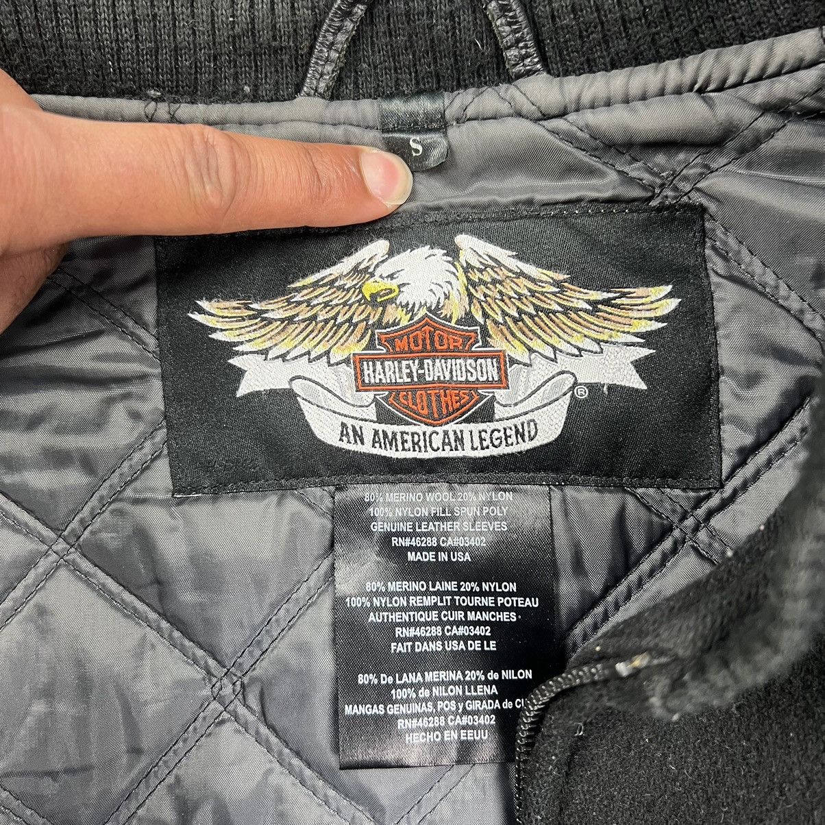 Harley Davidson × Vintage Harley Davidson Black Varsity Jacket Size US S / EU 44-46 / 1 - 6 Thumbnail