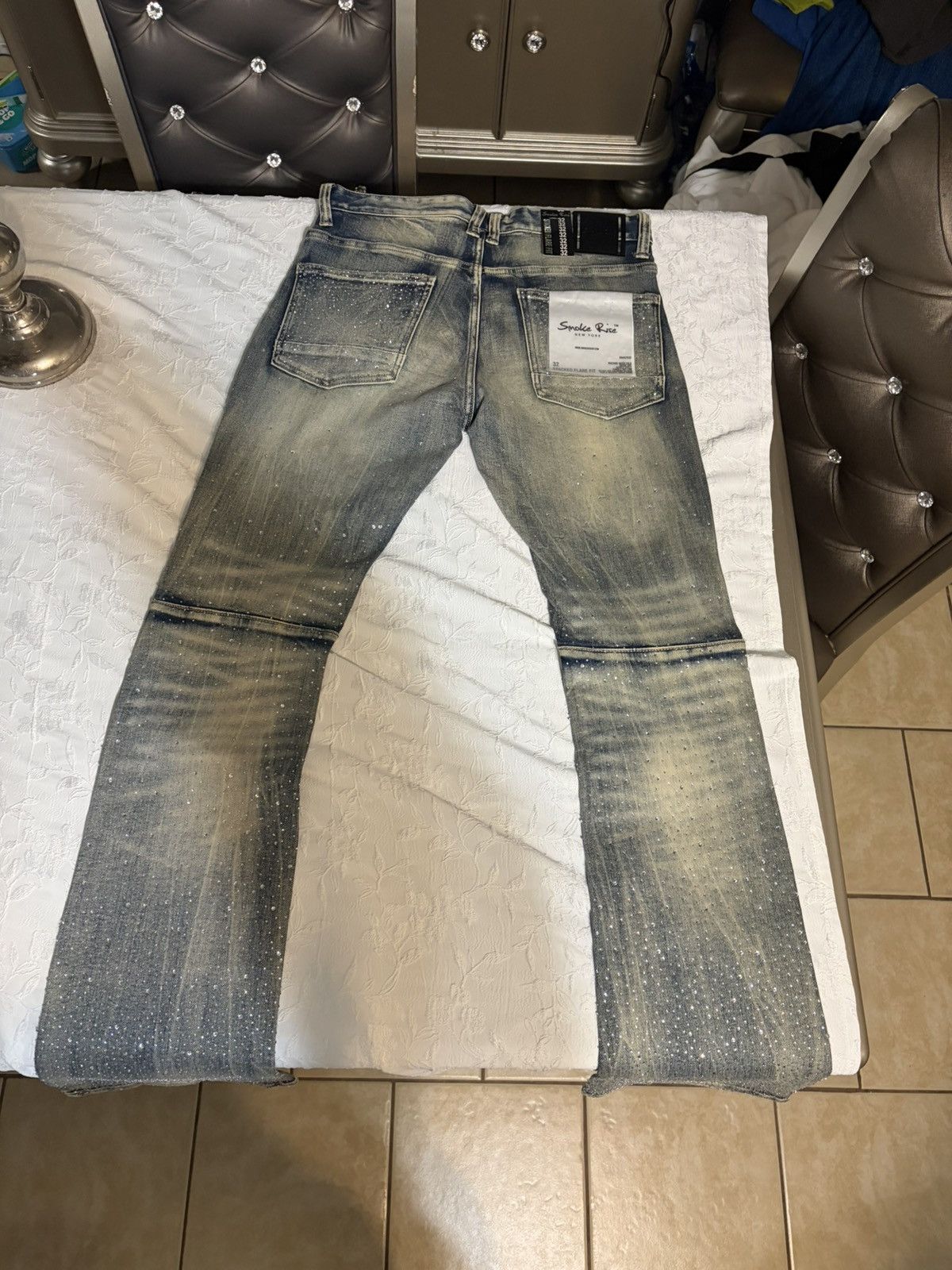 Smoke Rise Embellished light blue Mens skinny-jeans Size US 32 / EU 48 - 2 Thumbnail