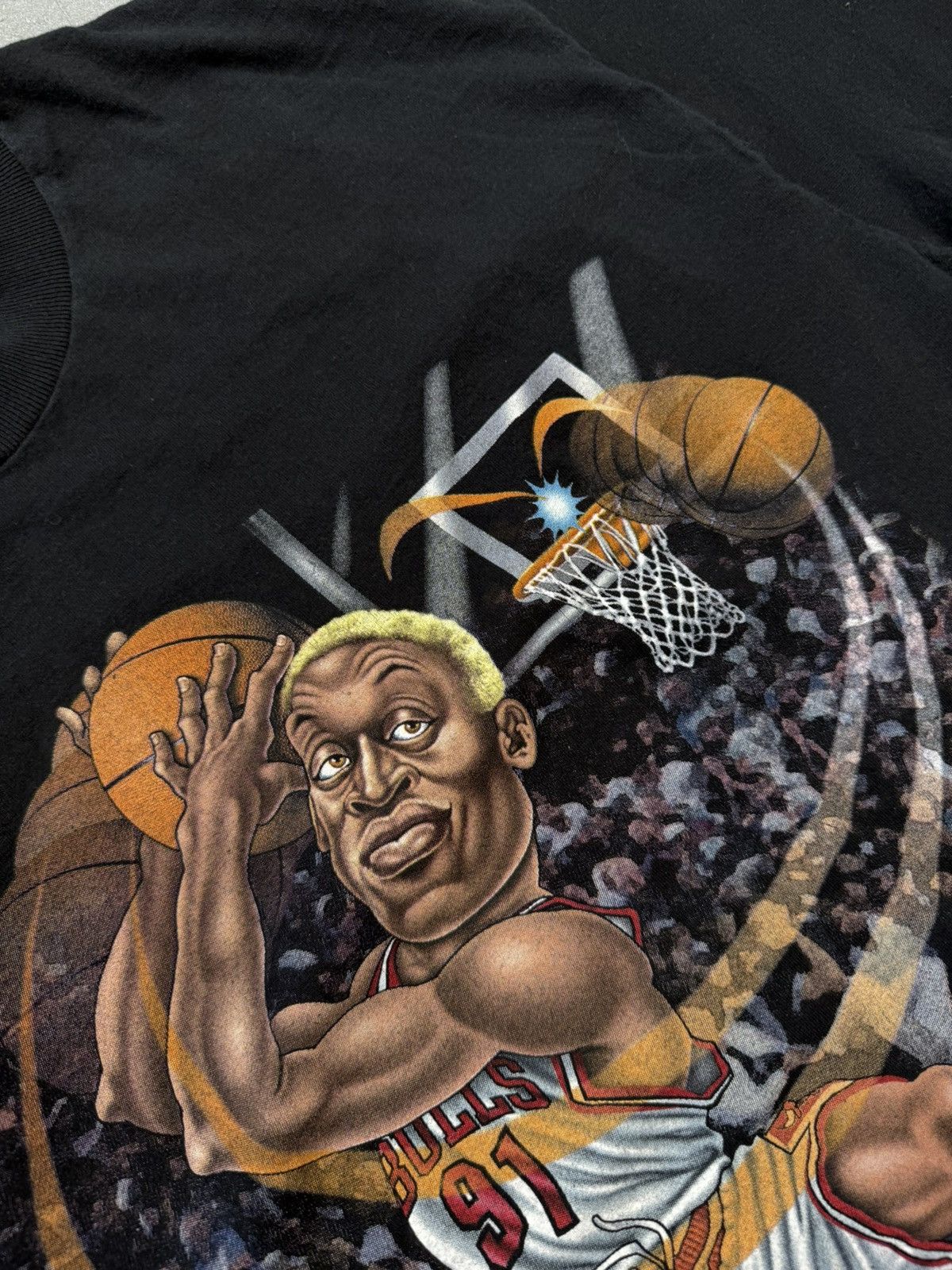 NBA × Pro Player ‘90s Vintage NBA Chicago Bulls Dennis Rodman Caricature Tee Size US XL / EU 56 / 4 - 6 Thumbnail