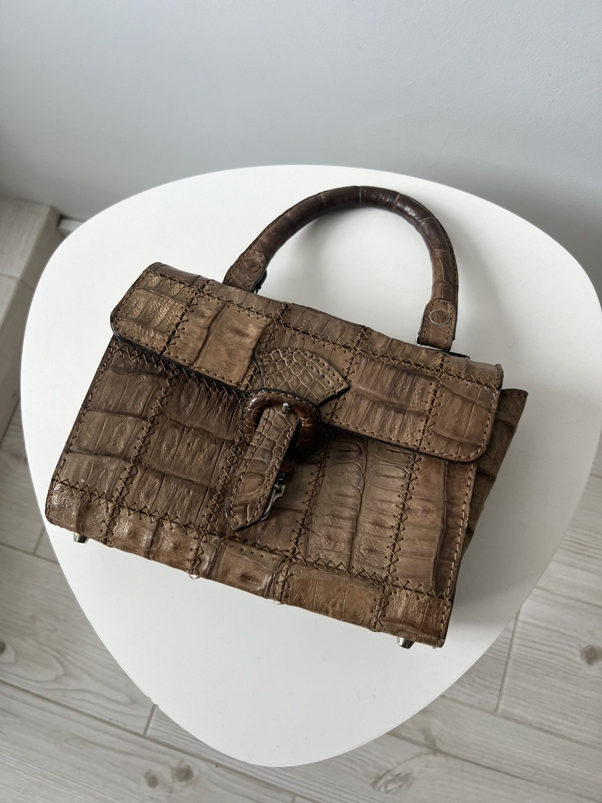 Vintage Vintage Women's Leather bag Crocodile Leather Made By Jaguar Size ONE SIZE - 5 Thumbnail
