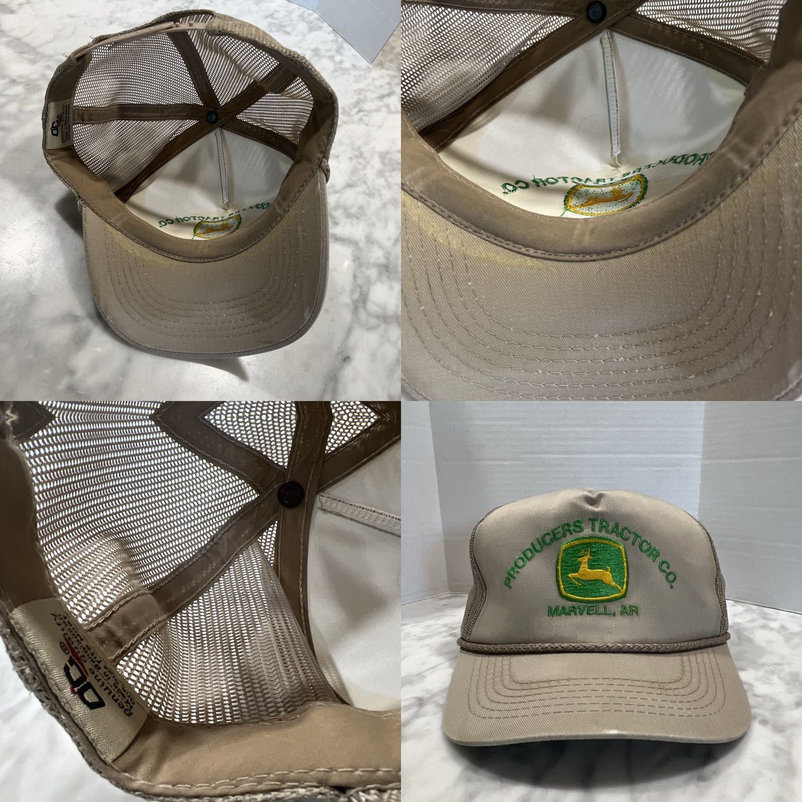John Deere VINTAGE John Deere Hat Snapback Producers Tractor Co. Marvell Arkansas Rope Gray Farmers Workwear Mens Size ONE SIZE - 8 Thumbnail