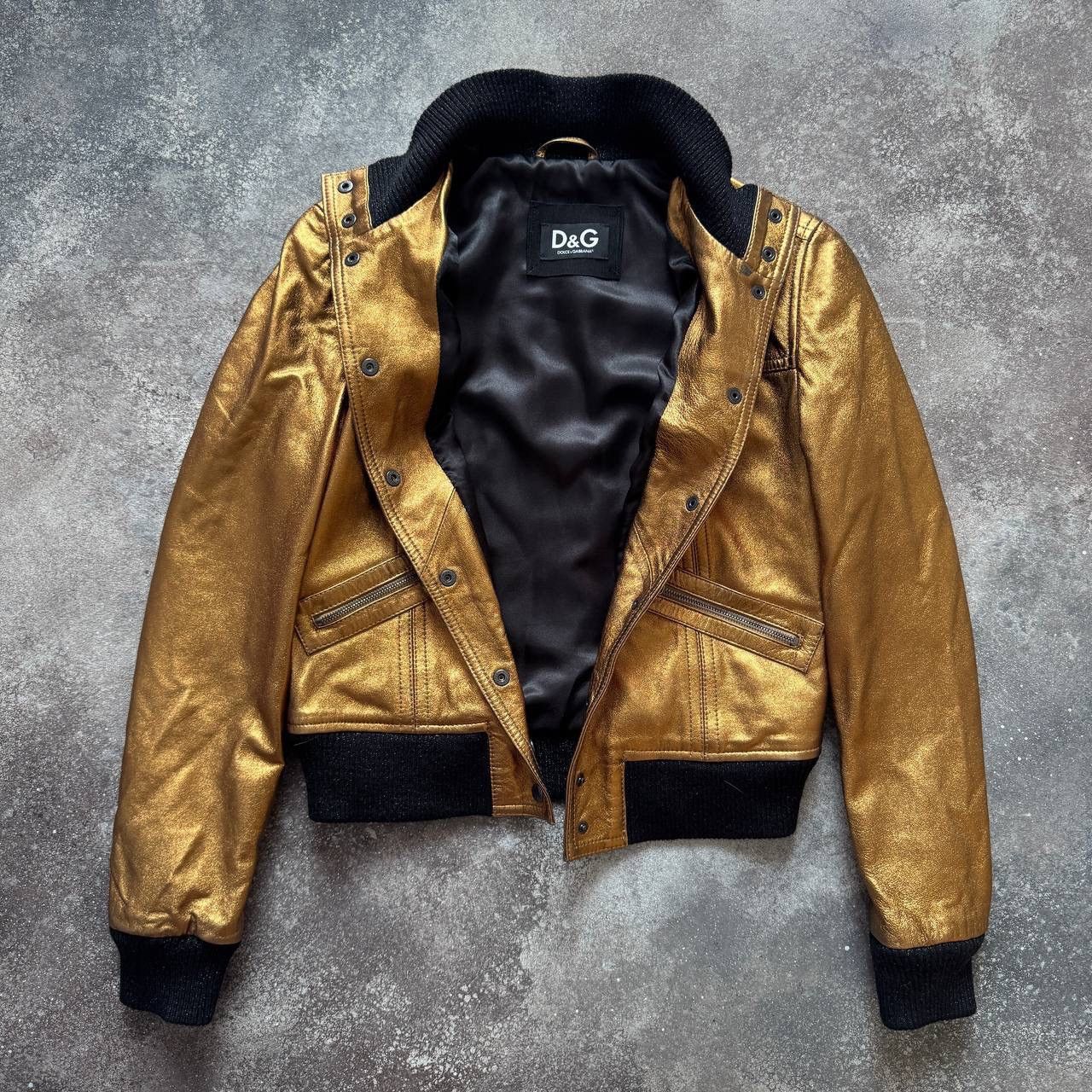 Dolce & Gabbana Dolce & Gabbana Vintage Y2K Glam Rock Gold Leather Jacket Size M / US 6-8 / IT 42-44 - 3 Thumbnail