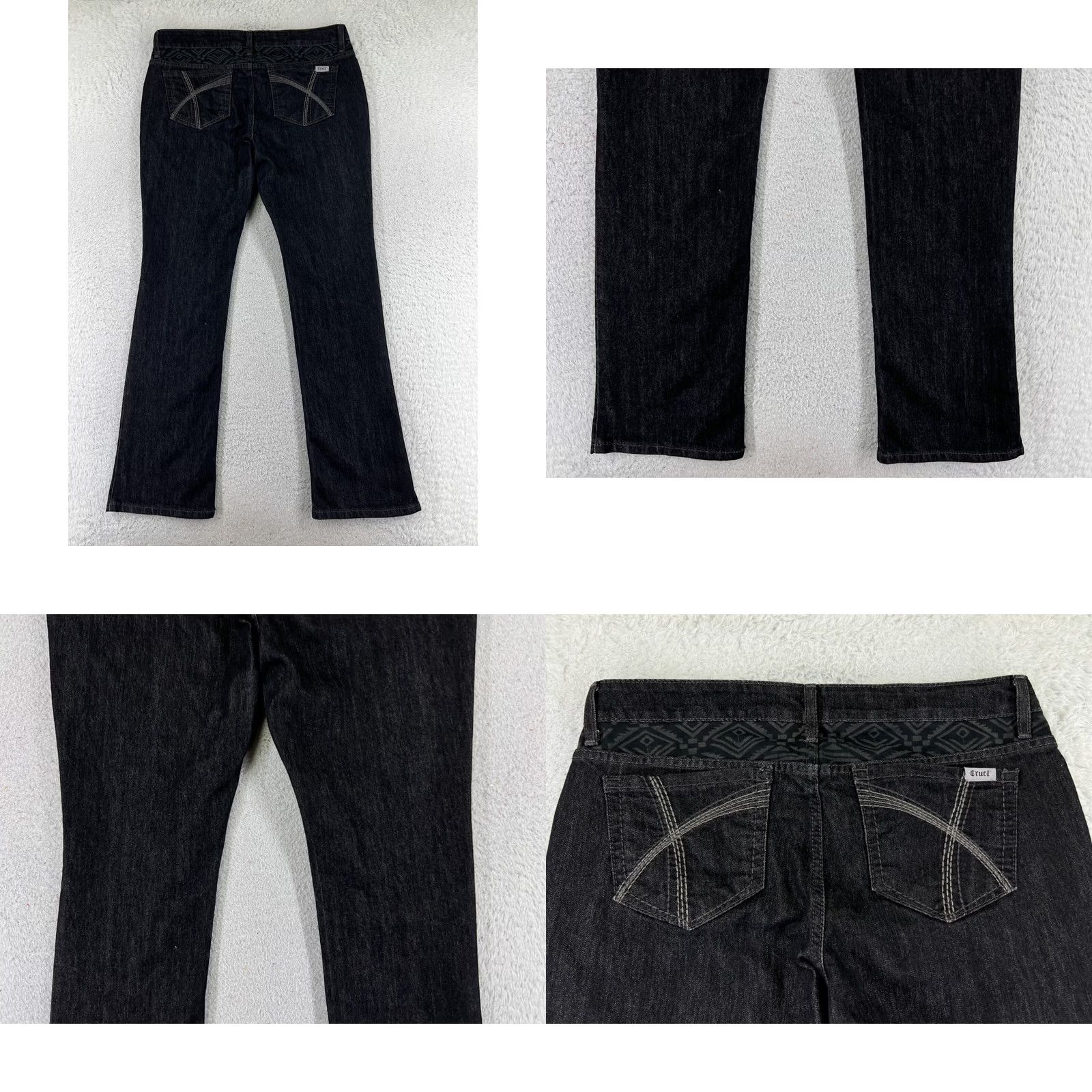 Denime Cruel Denim Jeans Boots Cut Black Denim Abby Bootcut 11 Womens Aztec Pattern Vintage No N/A Size 32" / US 10 / IT 46 - 9 Thumbnail