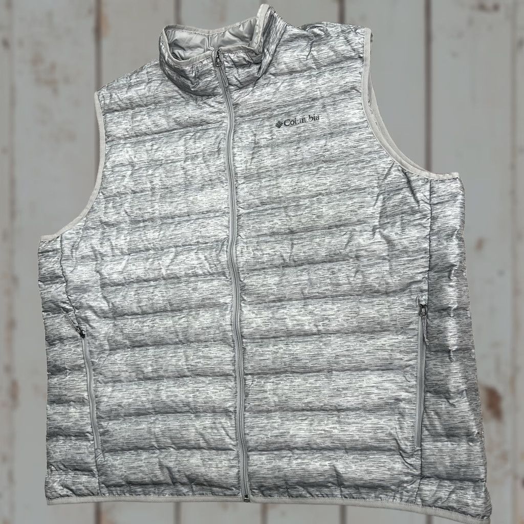 Vintage Columbia Puffer Vest Men’s 3X Duck Down Fill Quilted Gray Full Zip Outdoors Golf Vest Size US XXL / EU 58 / 5 - 1 Thumbnail