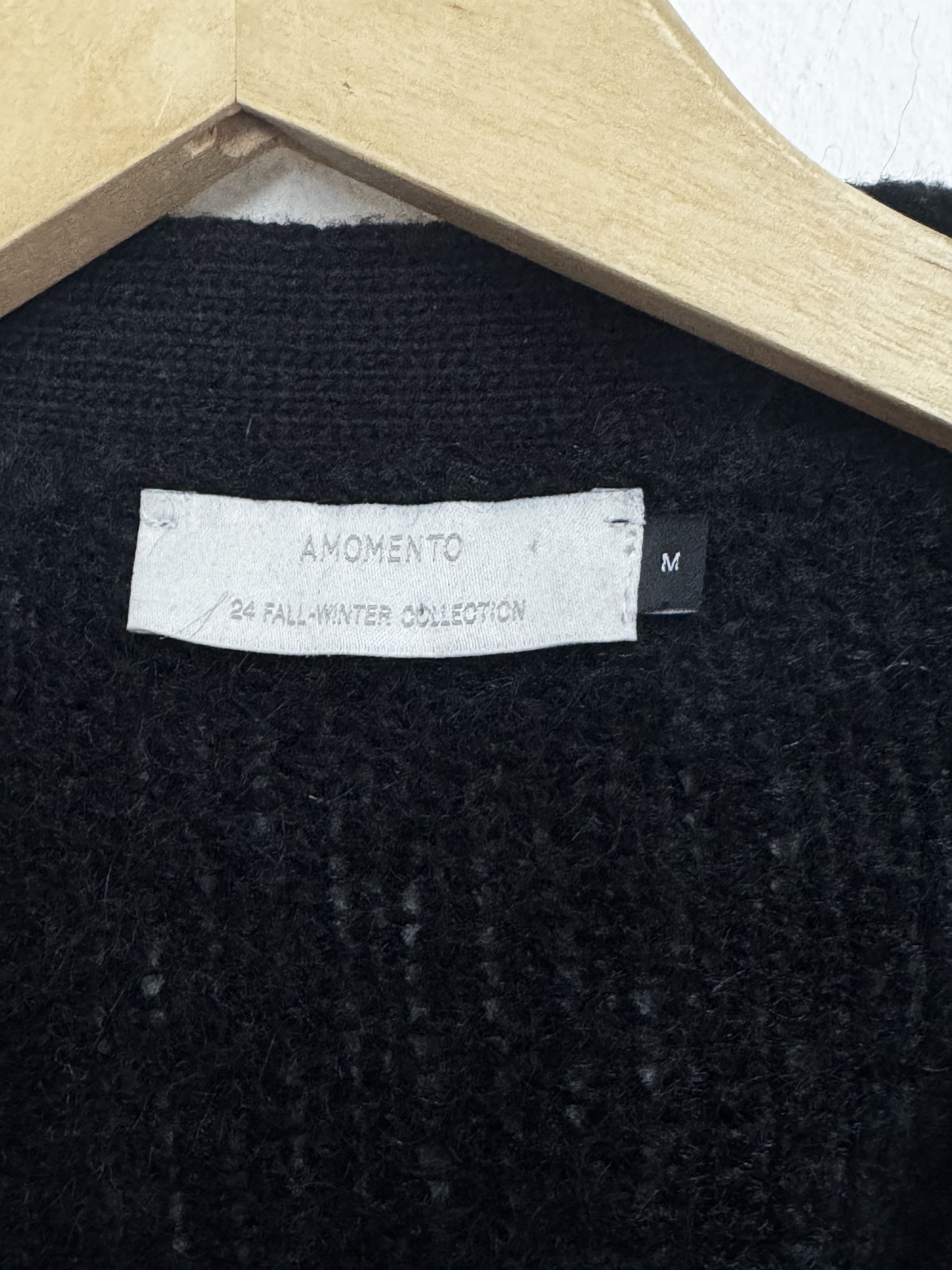 AMOMENTO Amomento Kid Mohair V-Neck Cardigan FW24 Black M Size US M / EU 48-50 / 2 - 3 Thumbnail