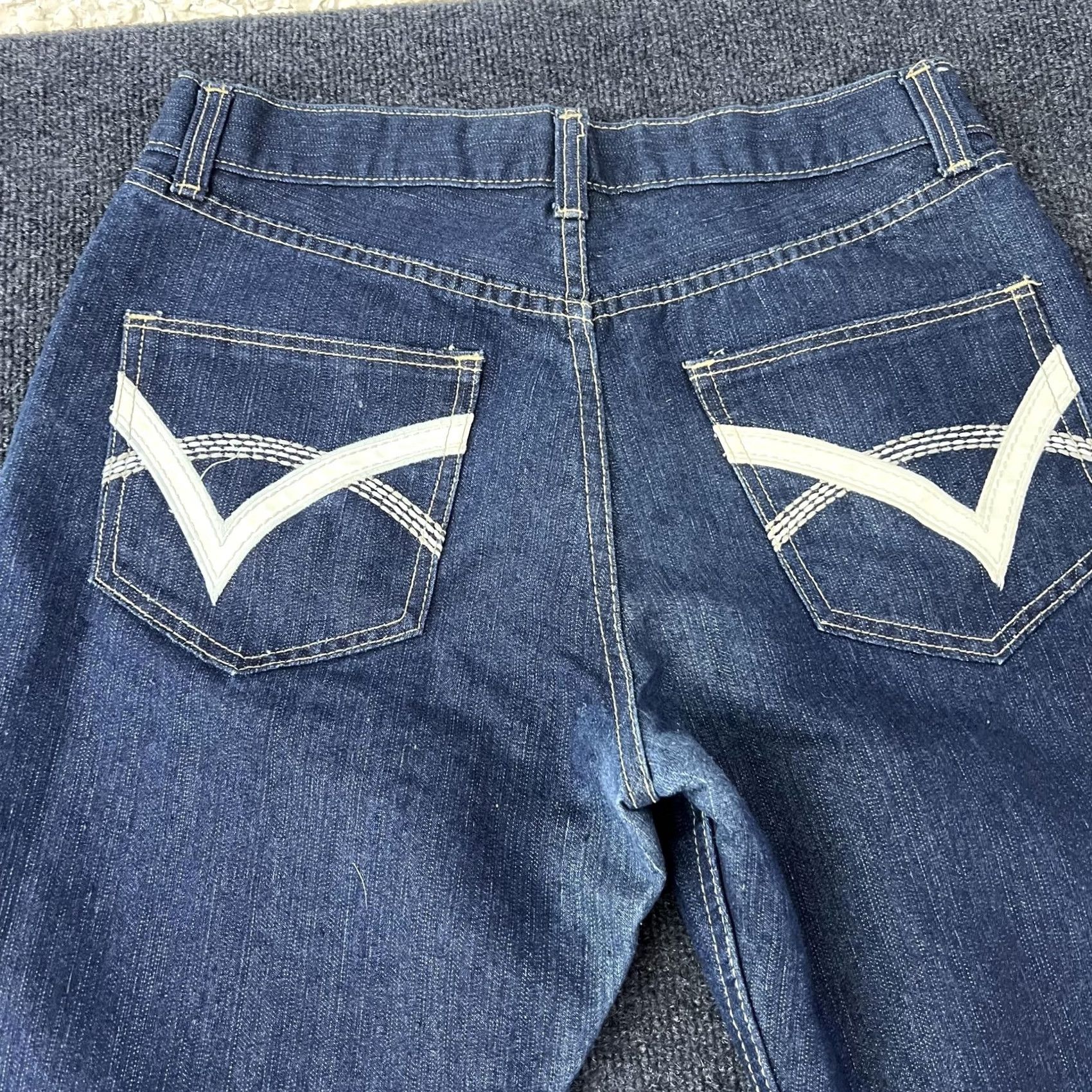 Vintage VINTAGE Mecca Jeans 34x30 Denim Blue Straight Fit Dark Wash Jeans Mens Regular 5-Pocket Zip Fly Cotton Polyester Size US 34 / EU 50 - 3 Thumbnail