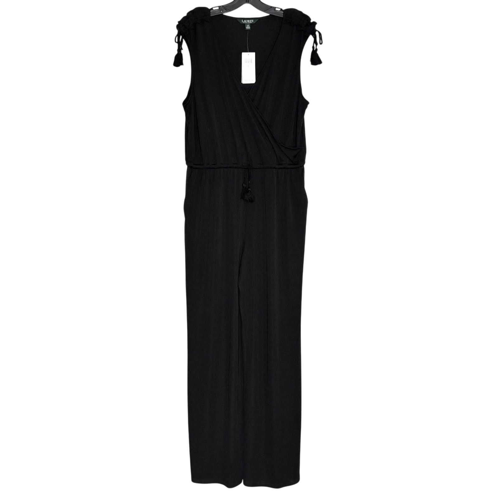 Lauren Ralph Lauren NWT Ralph Lauren Jumpsuit Black Slinky L Quiet Luxury Resort Size 34" / US 12 / IT 48 - 1 Thumbnail