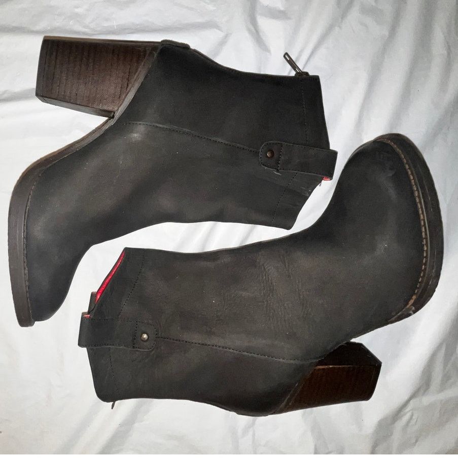 Other Alcala's Chicago Western Black Leather Women's Ankle Boots Size US 8.5 / IT 38.5 - 3 Thumbnail