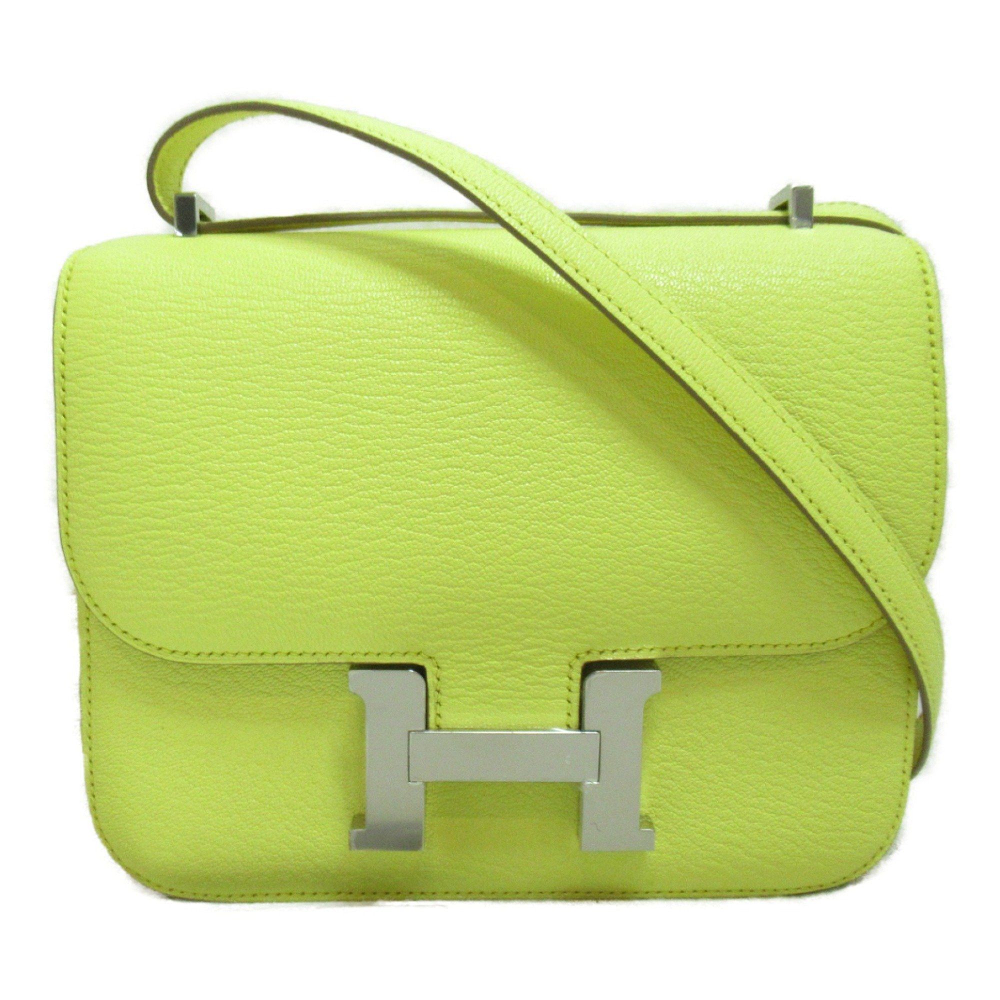 image of Hermes Constance Mini Limoncello Shoulder Bag Yellow Limoncello Shave Leather, Women's