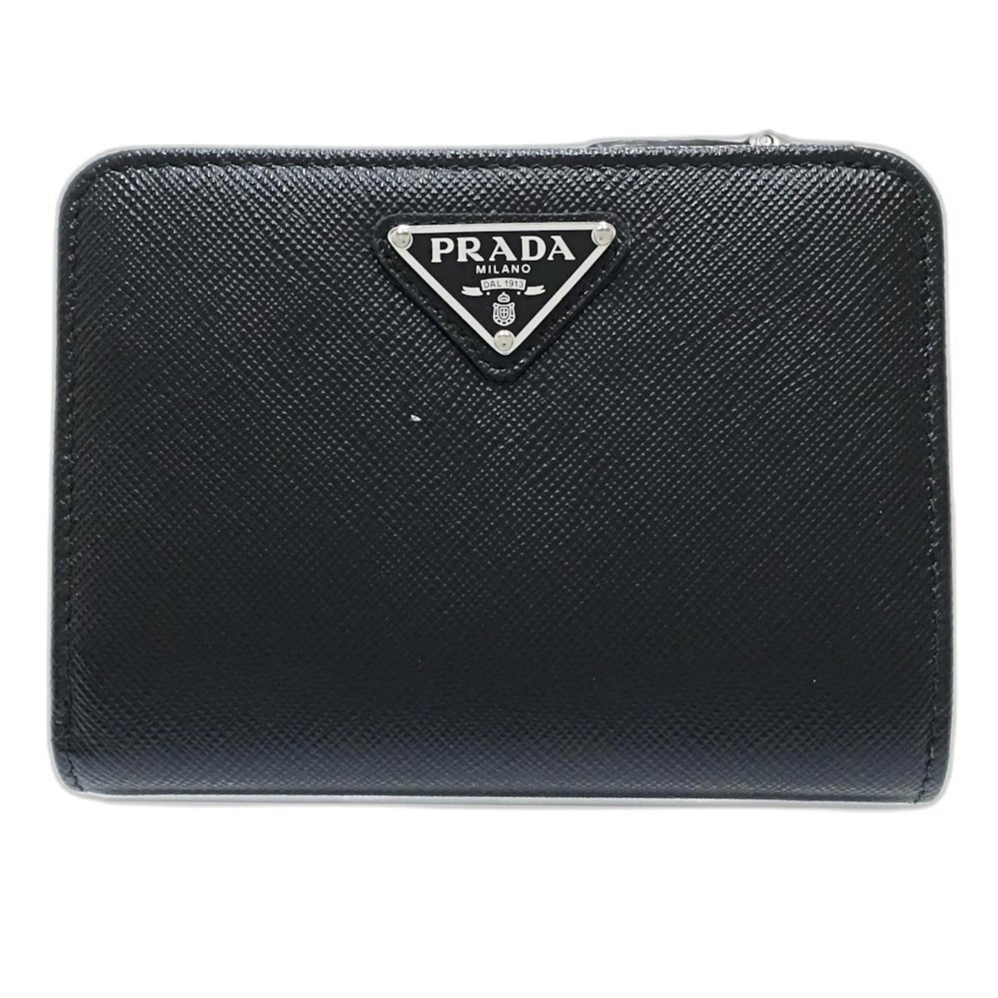 Prada Bi-fold Wallet 1ML018 Triangle Compact in Saffiano Leather