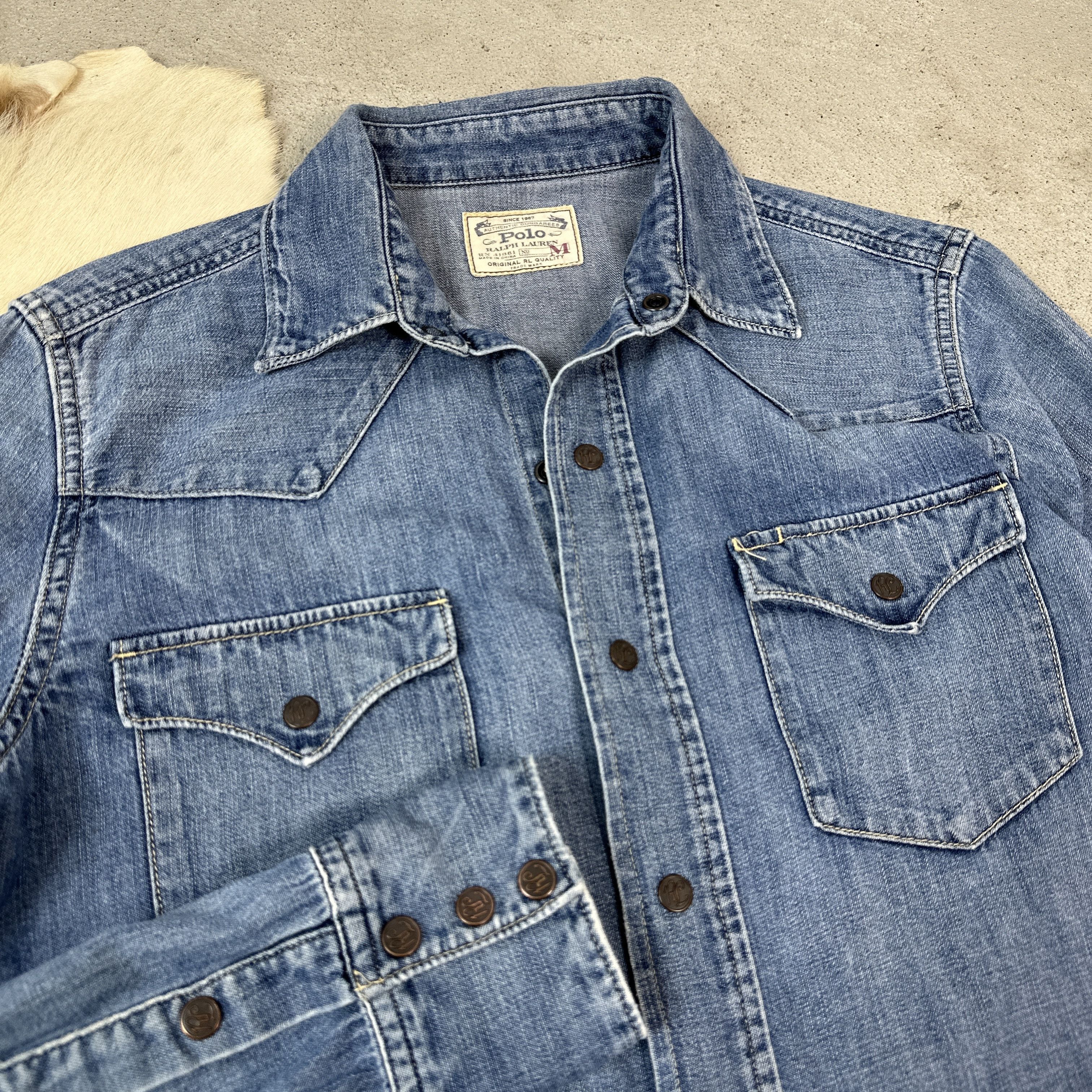 Polo Ralph Lauren Pearl Snap Denim Polo Ralph Lauren Shirt Size US M / EU 48-50 / 2 - 3 Thumbnail