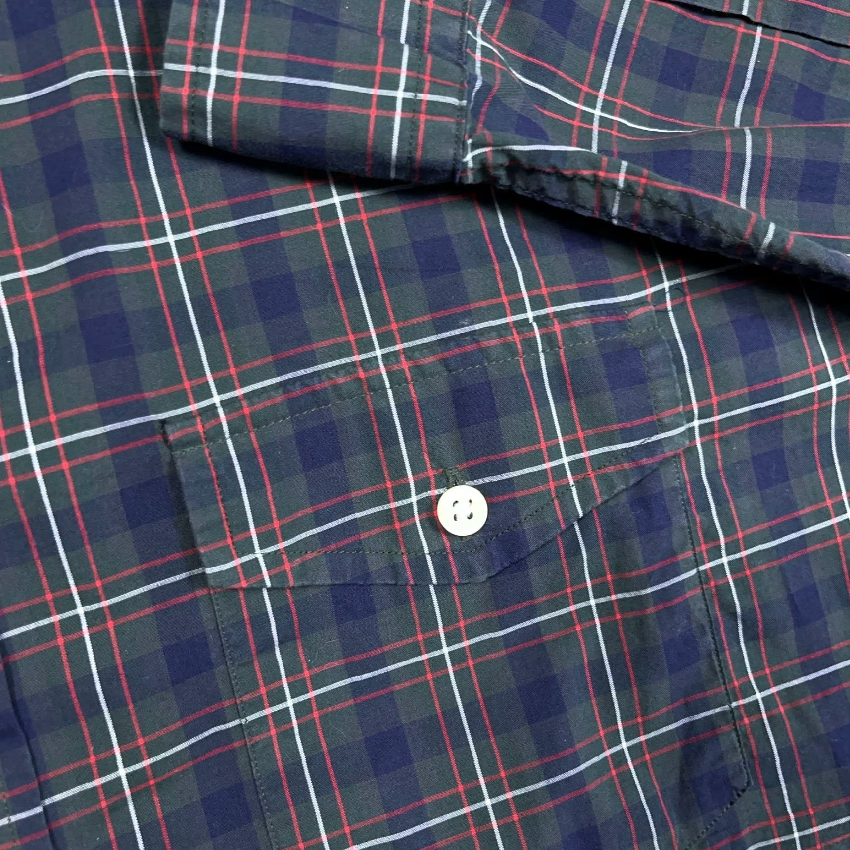 Ralph Lauren Ralph Lauren Shirt Men XL Blue Green Plaid Button Up Dress Poplin Flap Pocket Size 46R - 3 Thumbnail