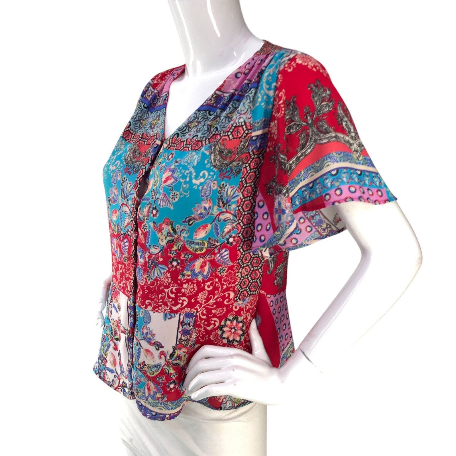 Chicos Chicos Size Petite 00P US 0/2P Top Peplum Flutter Sleeve Size XS / US 0-2 / IT 36-38 - 4 Thumbnail