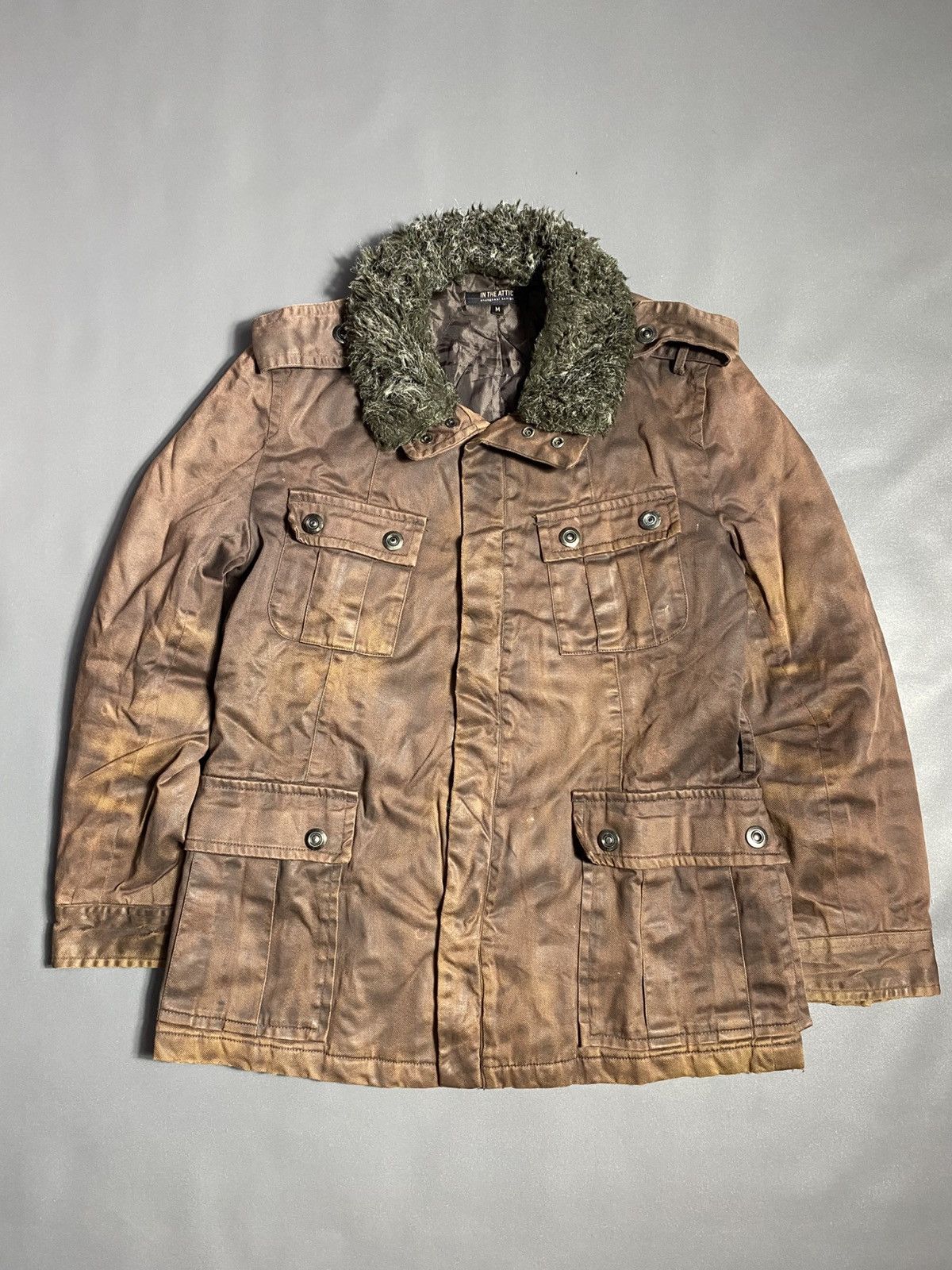 In The Attic In the attic Distressed Waxed Fur Jacket Size US M / EU 48-50 / 2 - 1 Thumbnail