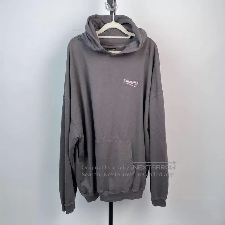 Balenciaga Balenciaga Charcoal Grey Distressed Coca-Cola Logo Hooded Size US XL / EU 56 / 4 - 1 Thumbnail