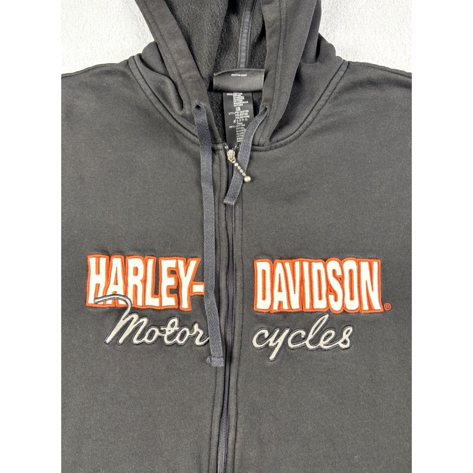 Harley Davidson Harley-Davidson Hoodie Women Plus 2X Black Full Zip Hooded Biker Fleece Logo Zipper Sweatshirt Size XXL / US 16-18 / IT 52-54 - 2 Thumbnail