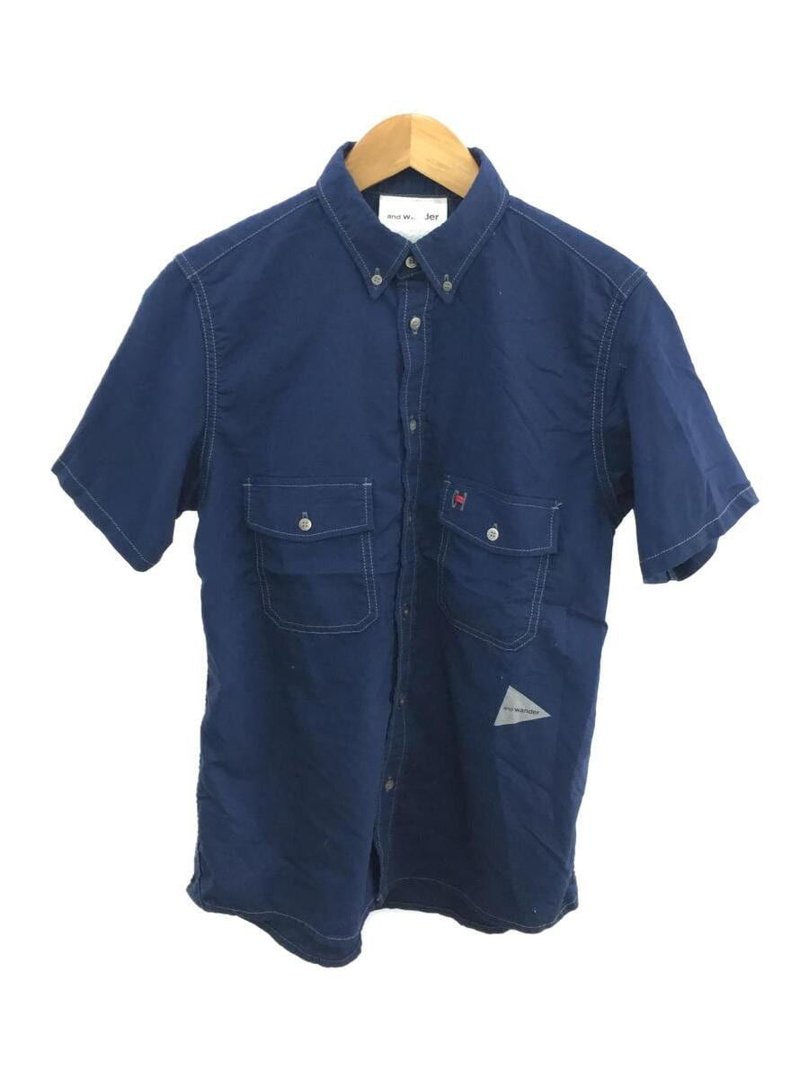 image of And Wander Logo Shirt in Blue, Men's (Size Large)