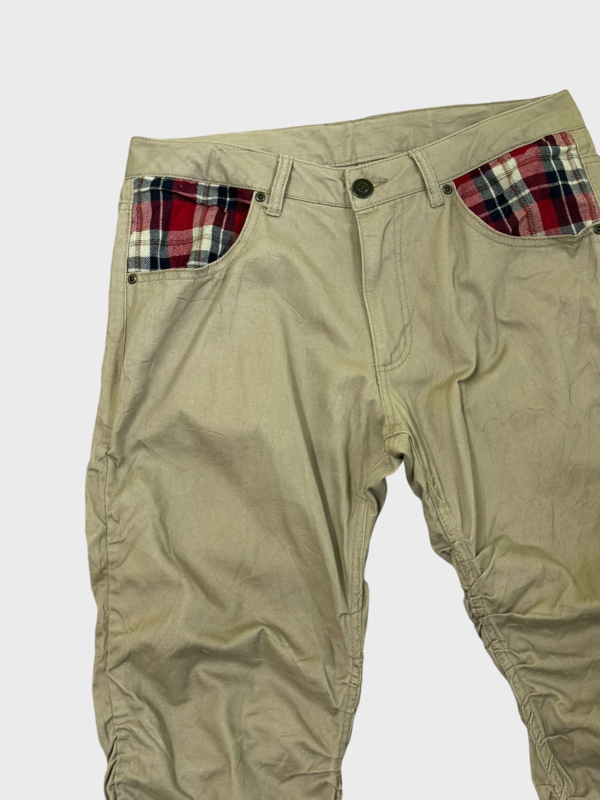 Japanese Brand Stacked Pant Plaid Tartan Distressed pant Size US 32 / EU 48 - 4 Thumbnail