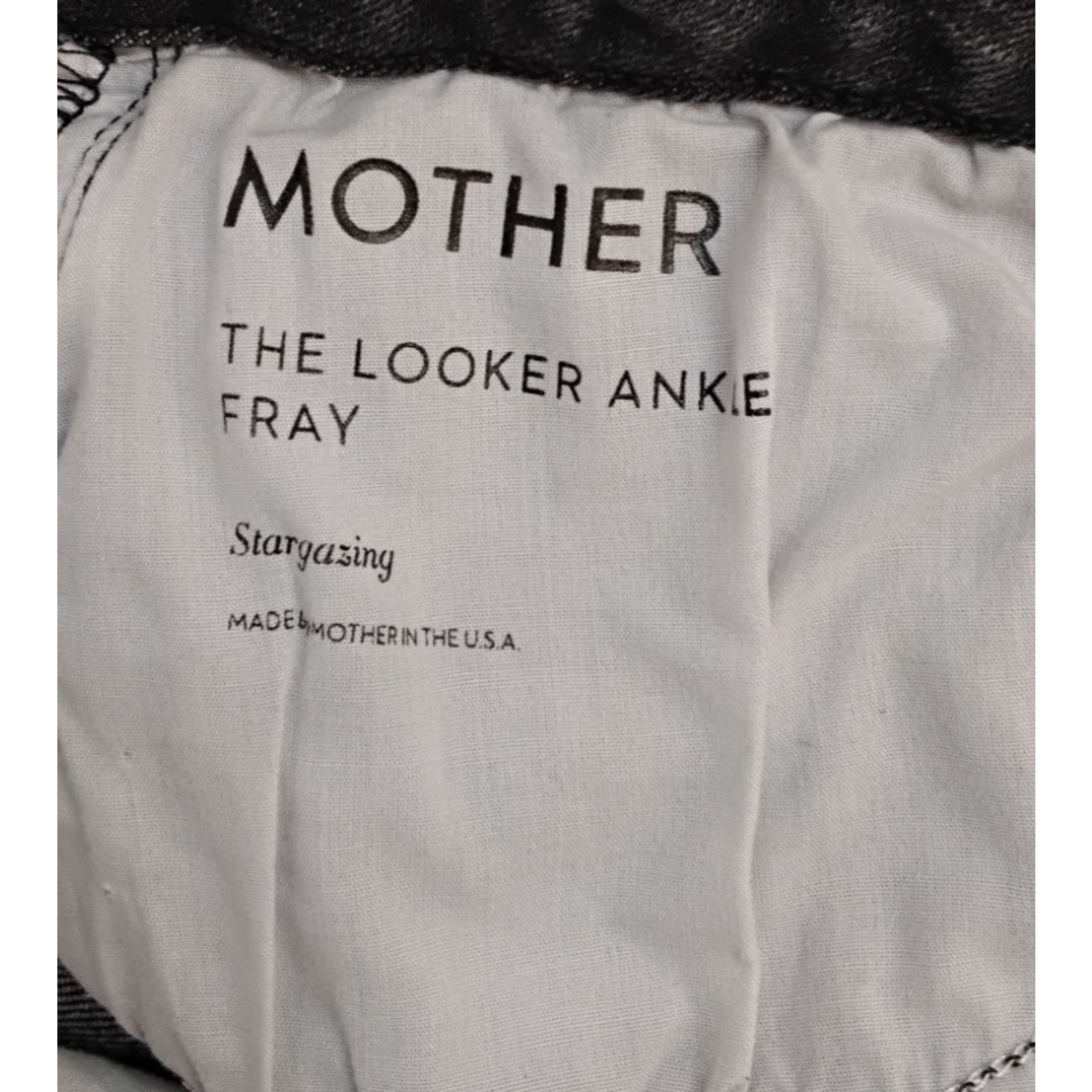 MOTHER Mother The Looker Ankle Fray Jeans Women's 25x27 Black Wash Size 25" / US 0 / IT 36 - 11 Thumbnail
