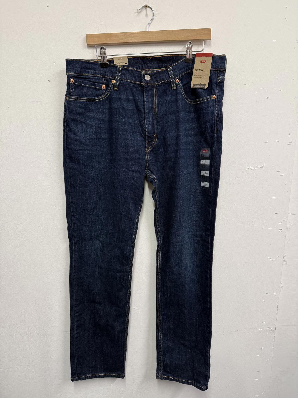 Levi's Levi's 511 Slim Stretch Dark Blue Jeans Size US 36 / EU 52 - 1 Thumbnail