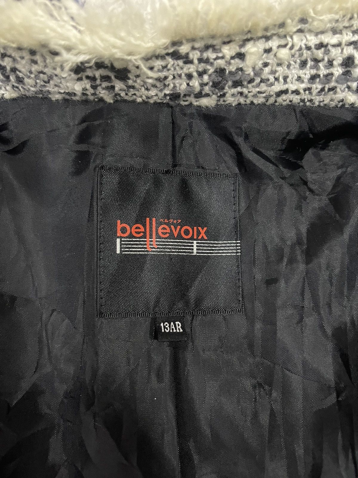 Japanese Brand Bellevoix Button Tap Tweed Jacket (15) Size M / US 6-8 / IT 42-44 - 5 Thumbnail