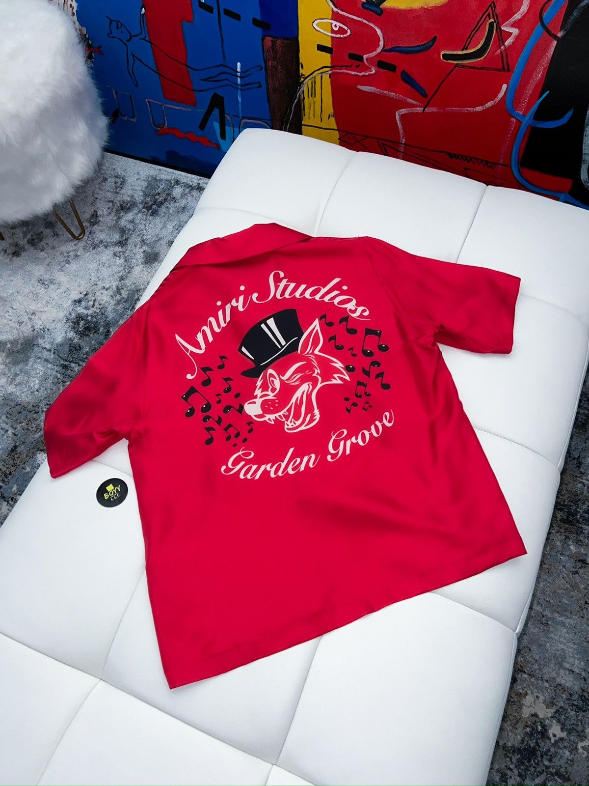 Amiri Amiri red logo silk shirt Size US M / EU 48-50 / 2 - 1 Thumbnail