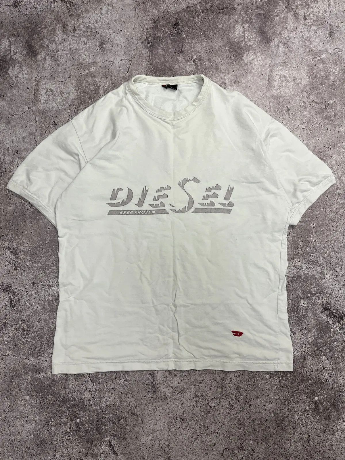 Diesel Vintage Diesel Keep Frozen White Logo Tee Size L Size US L / EU 52-54 / 3 - 1 Thumbnail