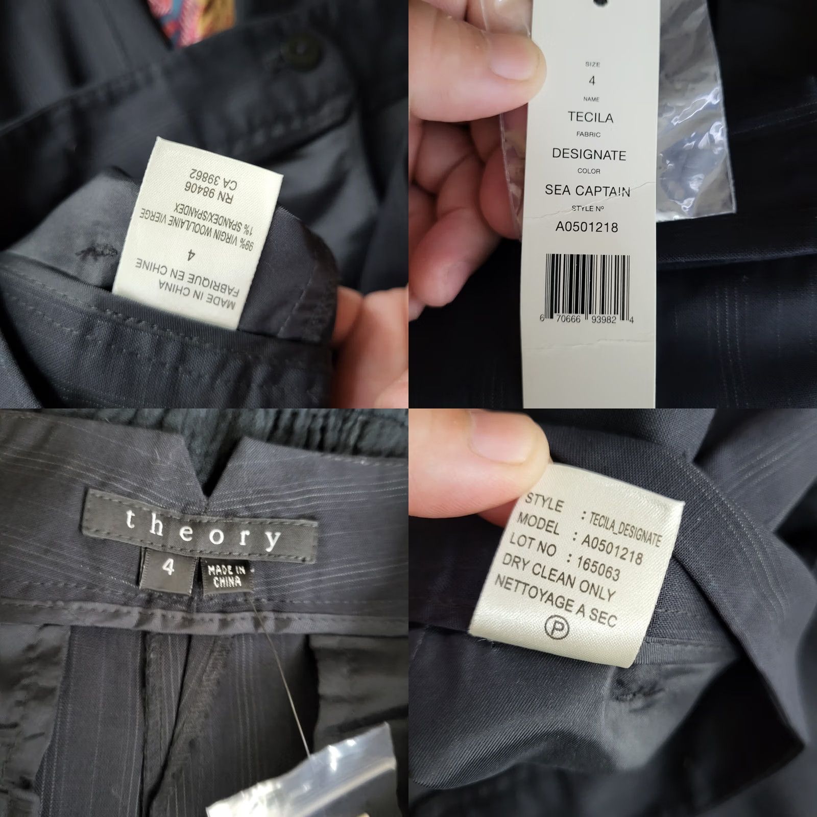 Theory Theory Dress Pants Striped Wool 4 NEW Women's Pants Size 4 Black Vintage N/A Size 27" / US 4 / IT 40 - 8 Thumbnail