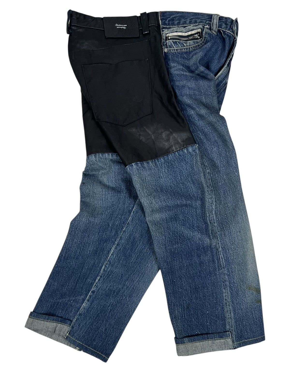 Undercover UNDERCOVERISM AW04 Denim Cowhide Leather Jeans Size US 30 / EU 46 - 2 Thumbnail