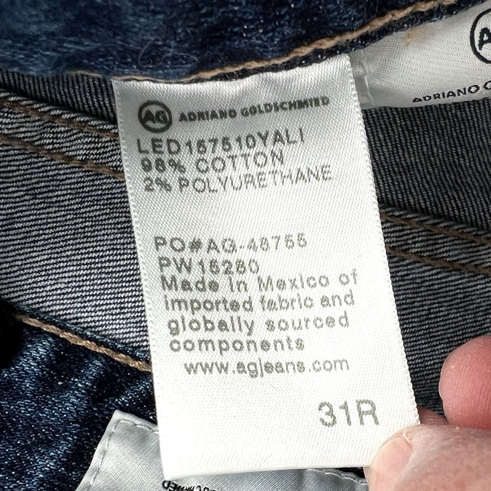Vintage AG Adriano Goldschmied Jeans 31 Blue Boyfriend Slim Slim Jeans Womens 27in Inseam Blue Embroidered Logo Denim Cotton N/A Vintage No Ladies Size 24" / US 00 / IT 34 - 6 Thumbnail