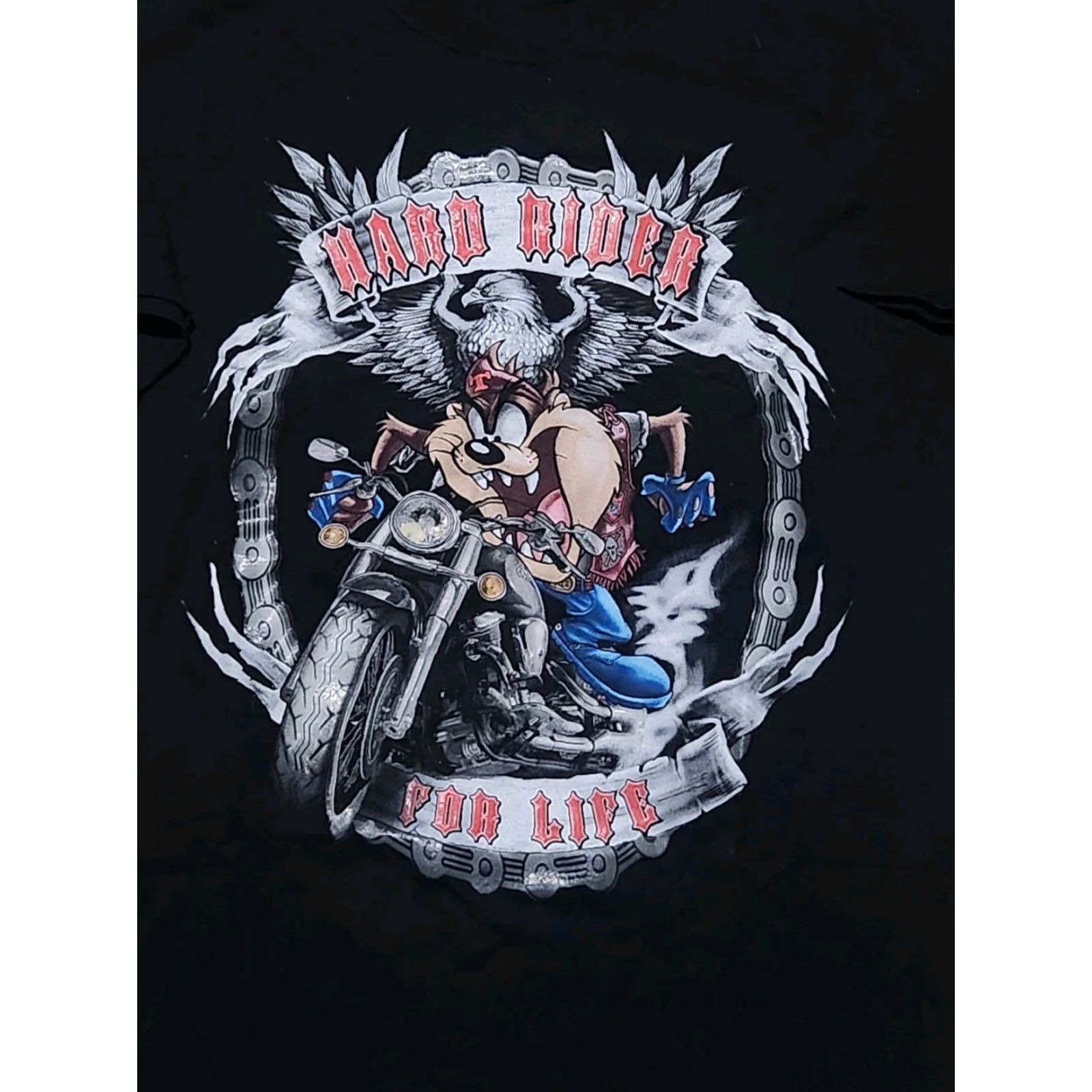 Alife VINTAGE Looney Tunes Taz Shirt Hard Rider For Life Size Large Black Mens L Size US L / EU 52-54 / 3 - 2 Thumbnail