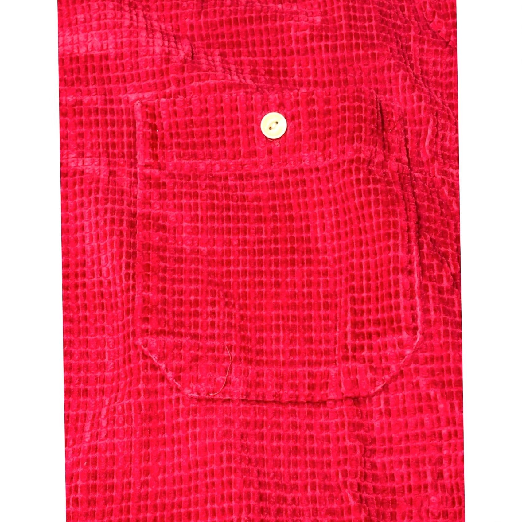 Greats VTG Britches Corduroy Shirt 1/2 Zip Pocket Red Cotton Long Sleeve Mens XL Button-Up Size US XL / EU 56 / 4 - 2 Thumbnail