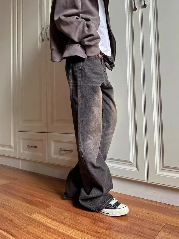 Japanese Brand Vintage washed street Y2K baggy micro flare jeans Size US 33 - 5 Thumbnail