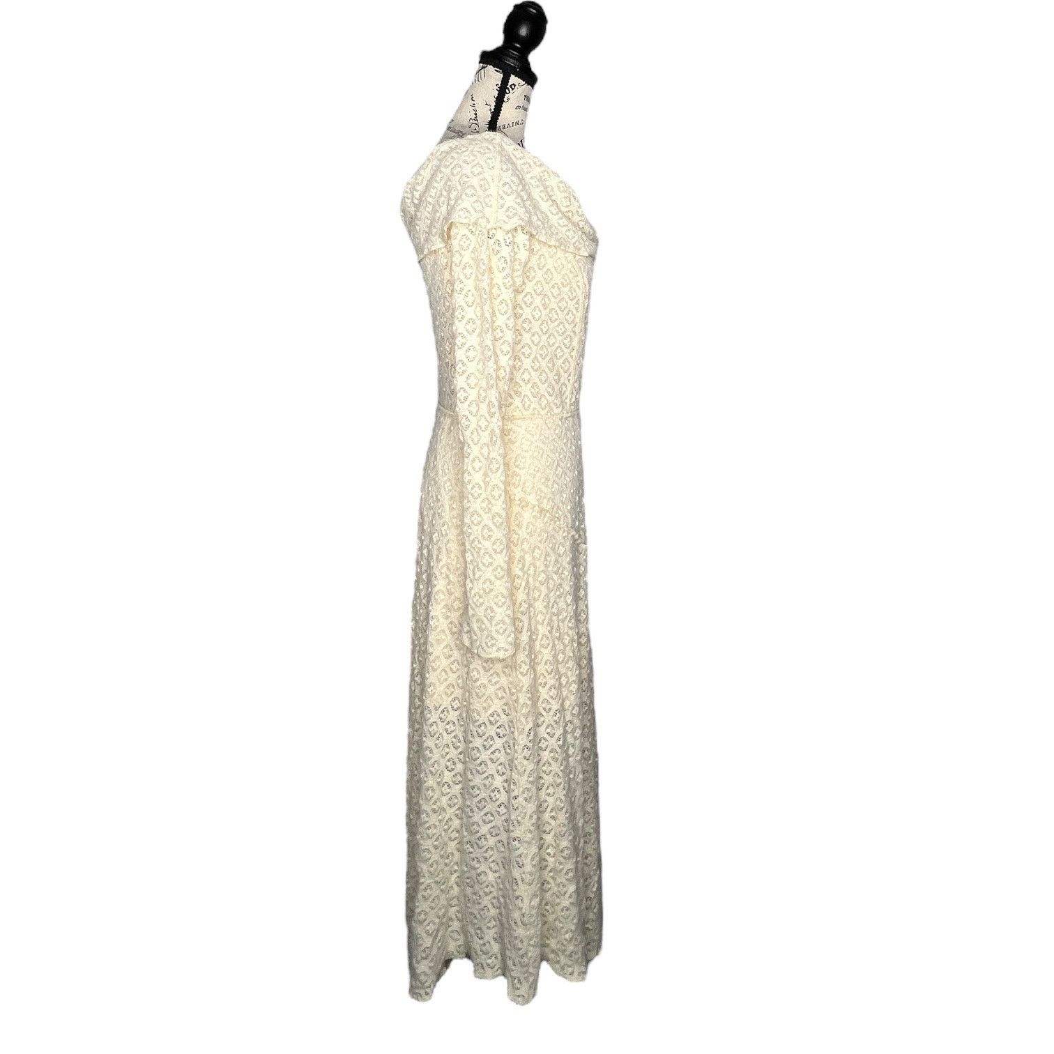 Other Yaya Asymmetrical Off-The-Shoulder Lace Midi Dress Long Sl Size S / US 4 / IT 40 - 8 Thumbnail
