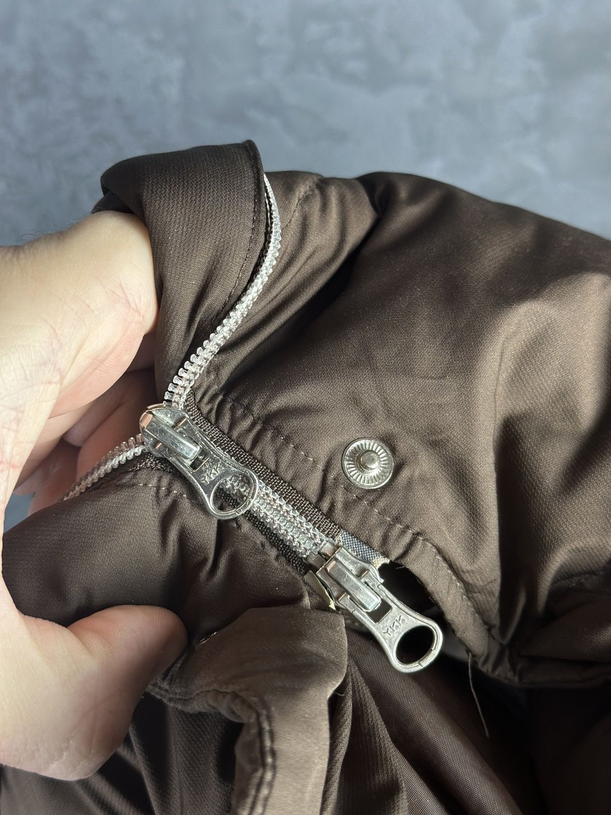 Nike × Vintage Vintage NIKE Brown Down Long Puffer Drill Jacket Swoosh Size US XS / EU 42 / 0 - 9 Thumbnail
