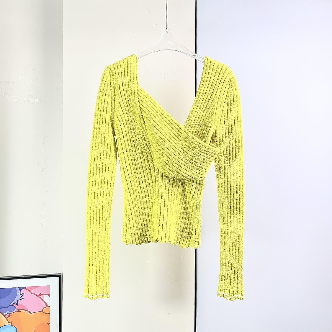 Bottega Veneta Bottega Veneta Ribbed Knit Sweater Yellow Size 38 Size XS / US 0-2 / IT 36-38 - 1 Thumbnail