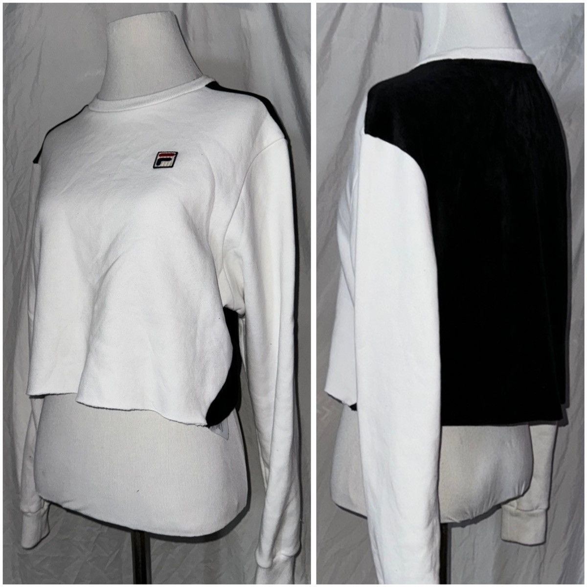 Fila FILA, Two Tone, Velvet Back, Cropped Sweatshirt Size M / US 6-8 / IT 42-44 - 2 Thumbnail