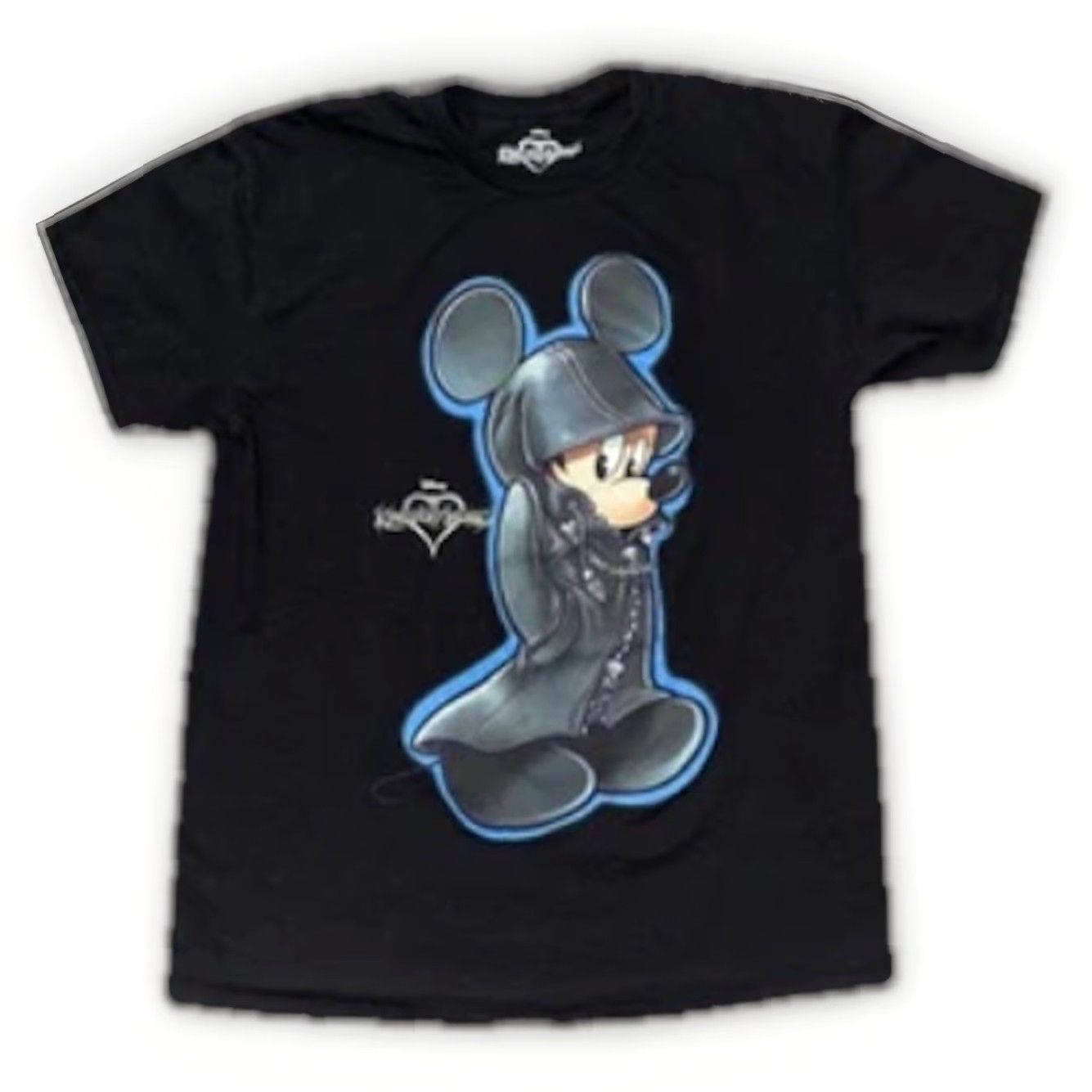 Disney VINTAGE Kingdom Hearts Mickey Mouse Mega Print T-Shirt Black Disney Large 20x27 Mens L Size US L / EU 52-54 / 3 - 2 Thumbnail