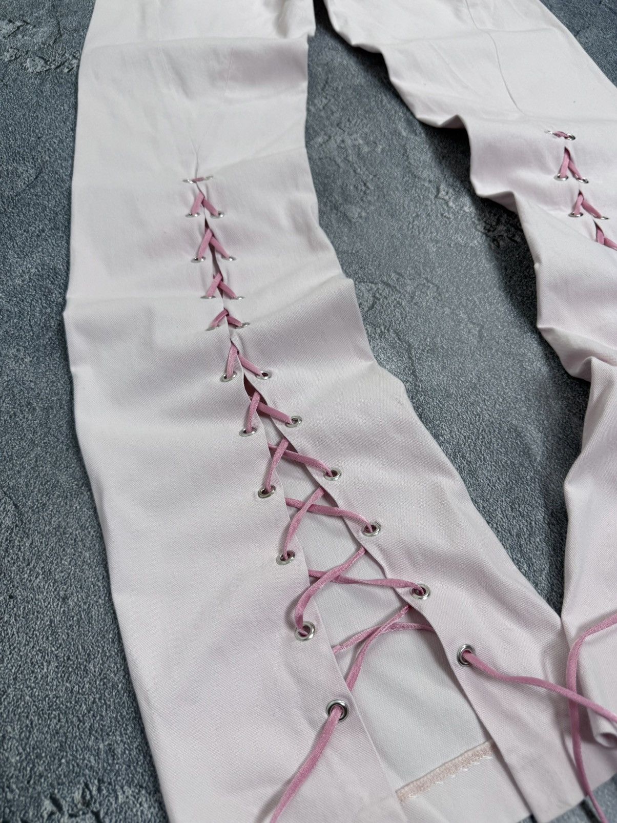 Versace Jeans Couture Versace Jeans Couture VNTG Lace Up Low Rise Trousers Pants Size 28" / US 6 / IT 42 - 4 Thumbnail