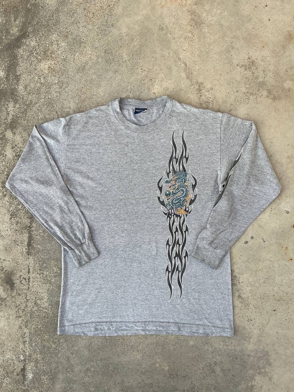 Affliction CRAZY VINTAGE Y2K JNCO DRAGON STYLED LONG SLEEVE SKATER TEES Size US L / EU 52-54 / 3 - 1 Thumbnail