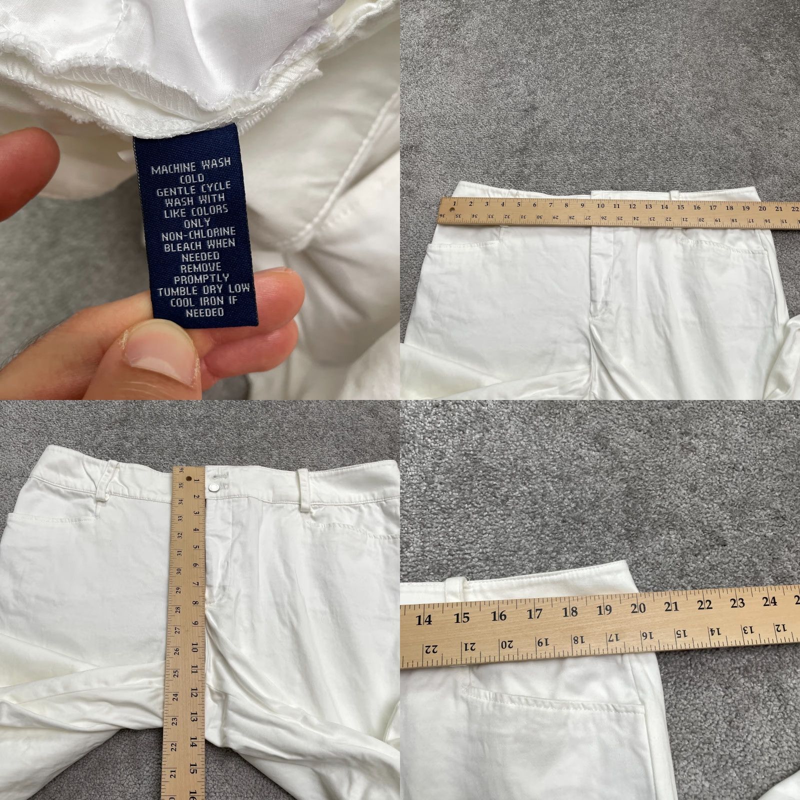 Chaps VINTAGE Chaps Women's Cotton Chino Pants 16 White Mid Rise Straight Leg Casual Workwear Size 38" / US 16 / IT 52 - 8 Thumbnail