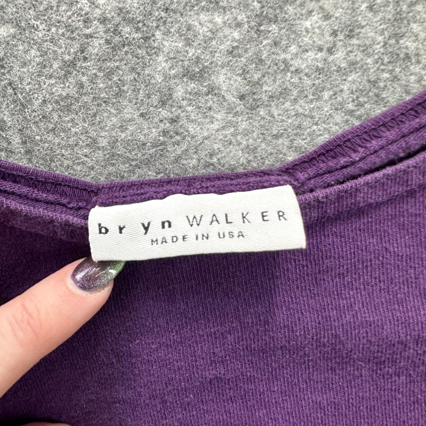 Bell Bryn Walker Shirt Womens Medium Purple Bell Sleeve 100% Cotton Made USA Size M / US 6-8 / IT 42-44 - 7 Thumbnail