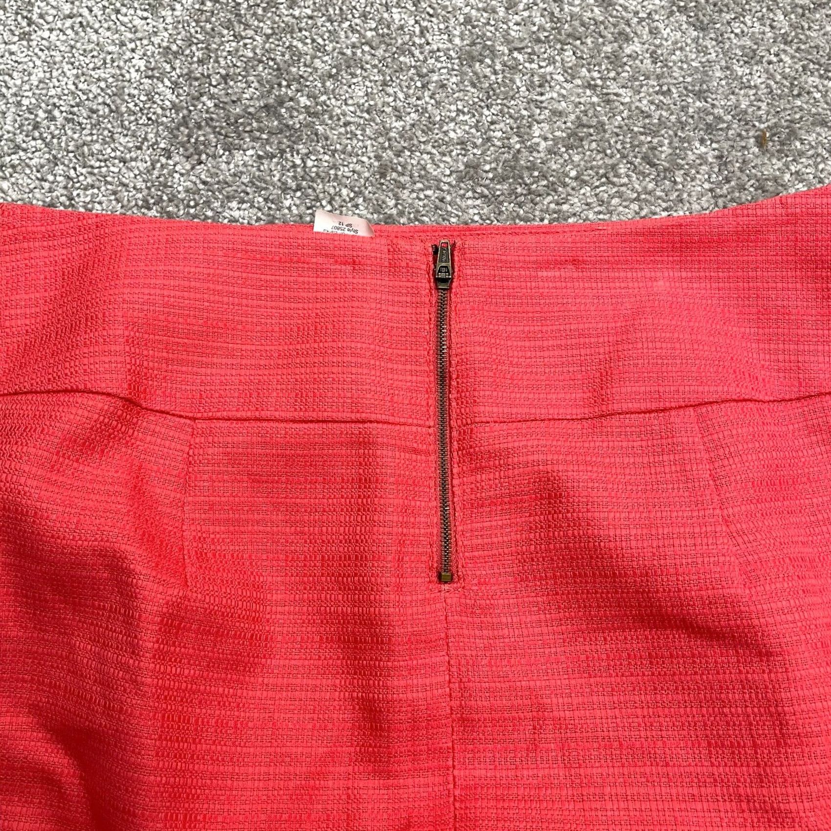 J.Crew J.CREW Tweed Skirt Womens 0 Short Pencil Lined Back Zip Orange Casual Work Vintage: No Size 25" / US 0 / IT 36 - 3 Thumbnail