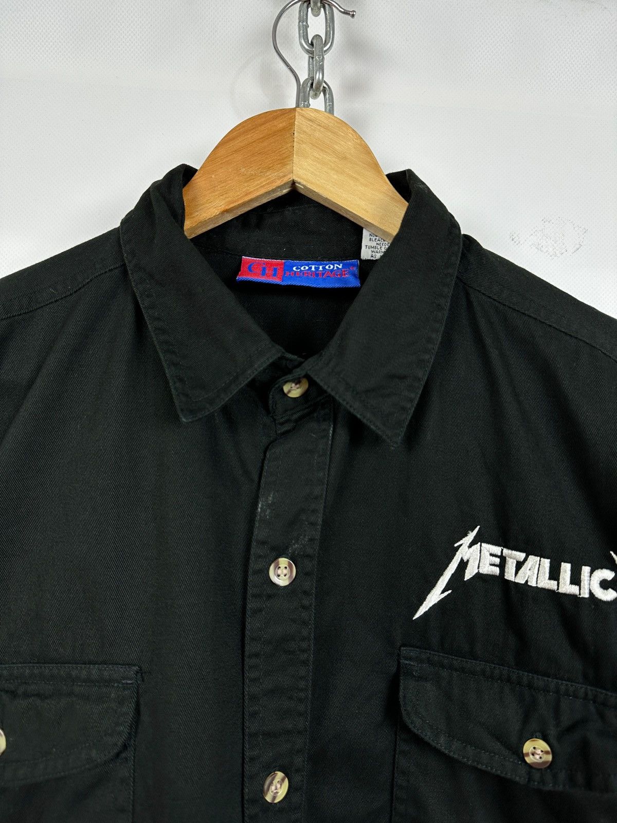 Band Tees Vintage Metallica Pushead Button Up Short Sleeve Shirt Size US XXL / EU 58 / 5 - 9 Thumbnail