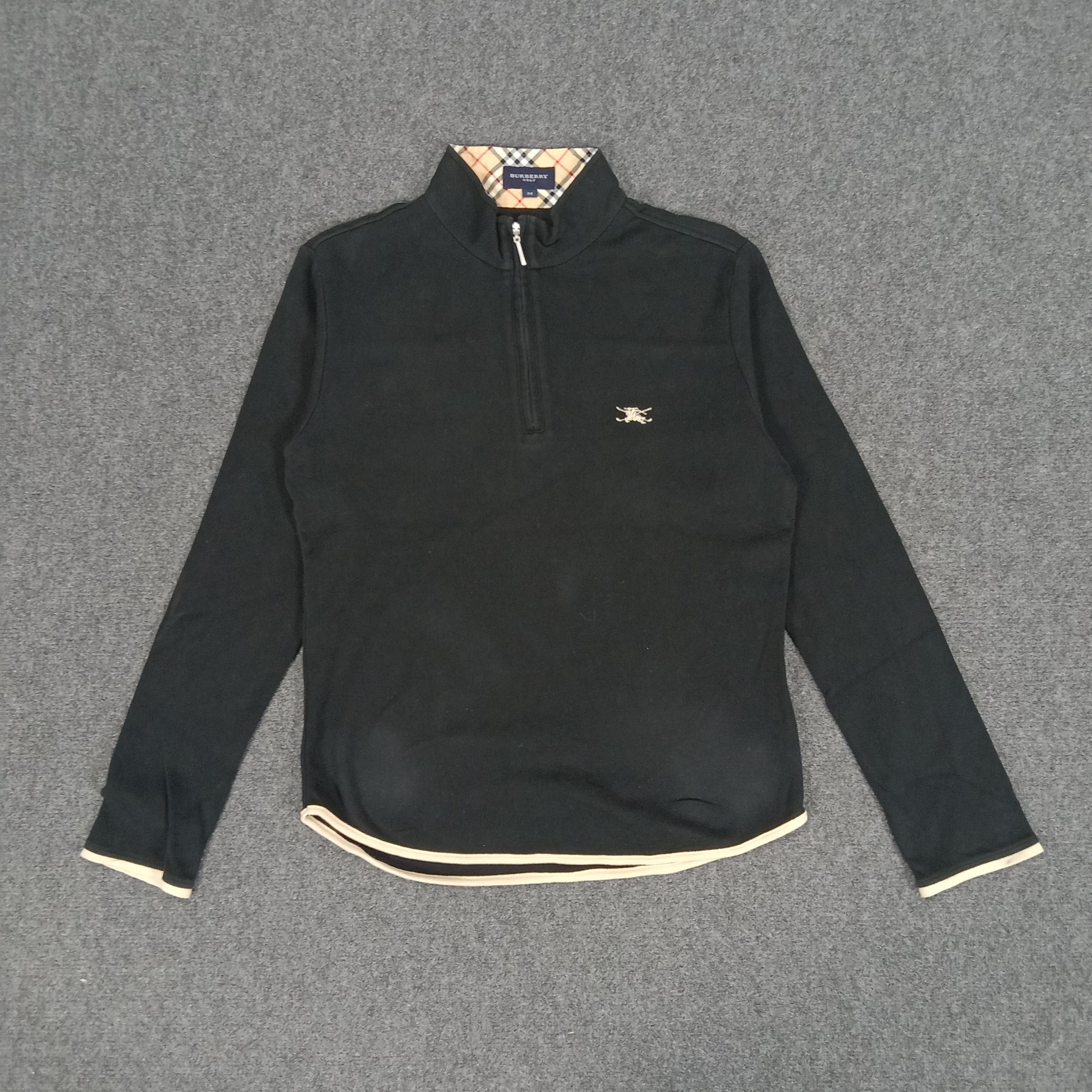 Burberry × Vintage Burberry Golf Sport Style Zipper Long Sleeve Tshirt Size S / US 4 / IT 40 - 1 Thumbnail