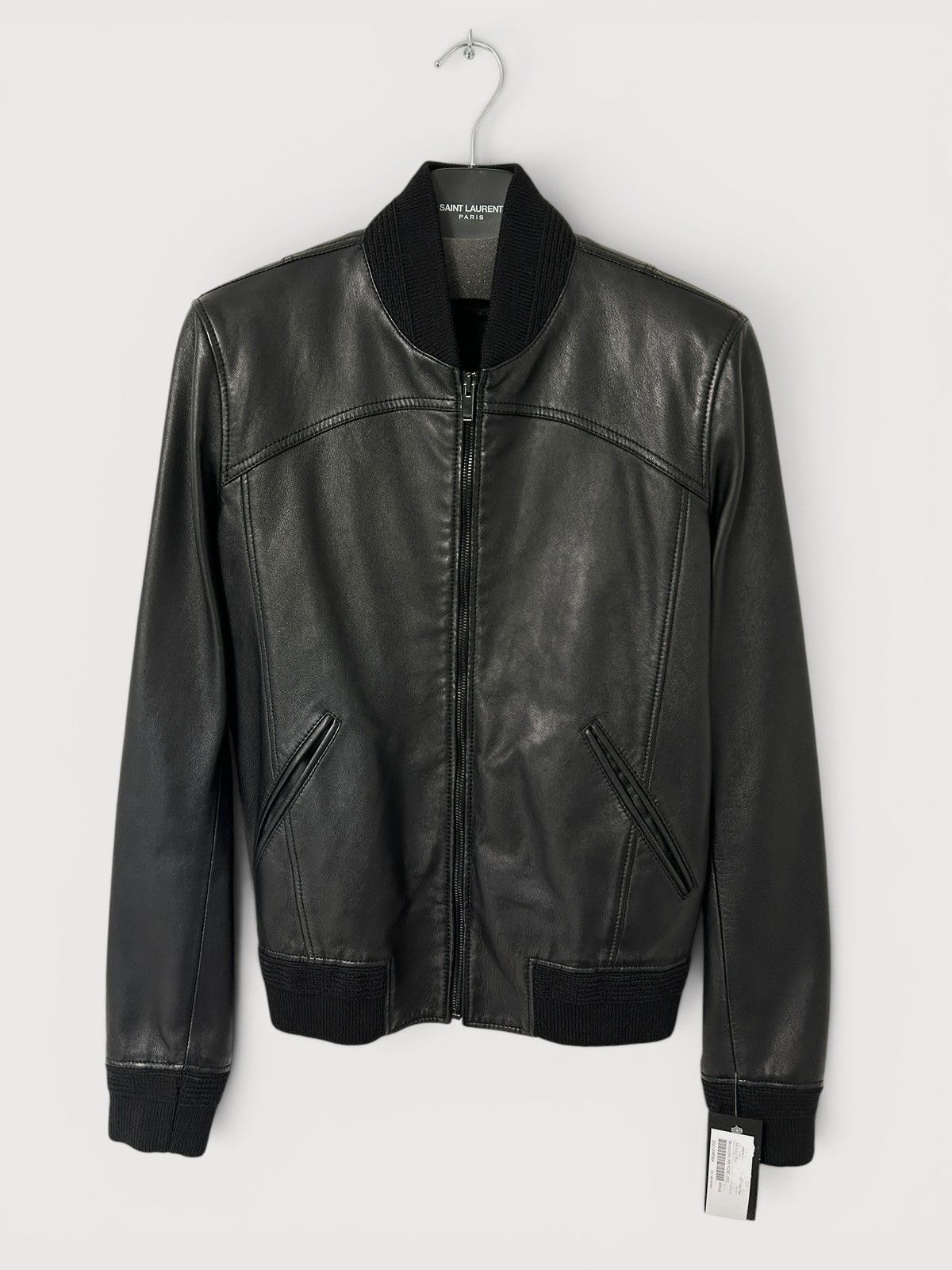 Saint Laurent Paris SS2021 Sample Leather Bomber Jacket Size US M / EU 48-50 / 2 - 1 Thumbnail