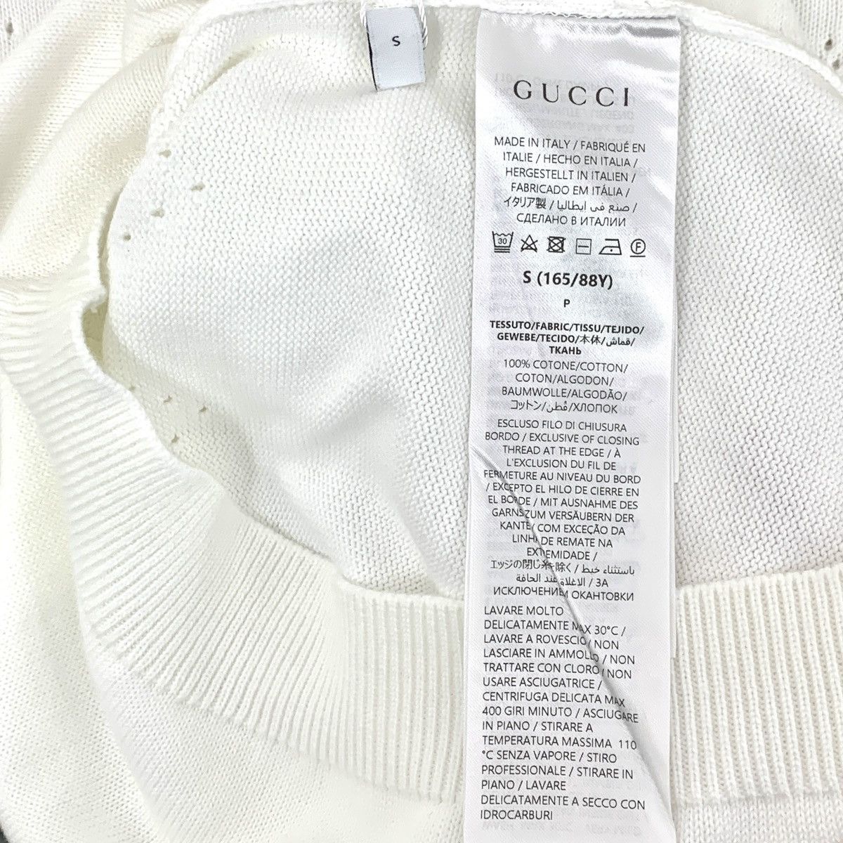 Gucci Gucci White Double G Hollow Out Short Sleeve Knit Top K26WX Size S / US 4 / IT 40 - 6 Thumbnail