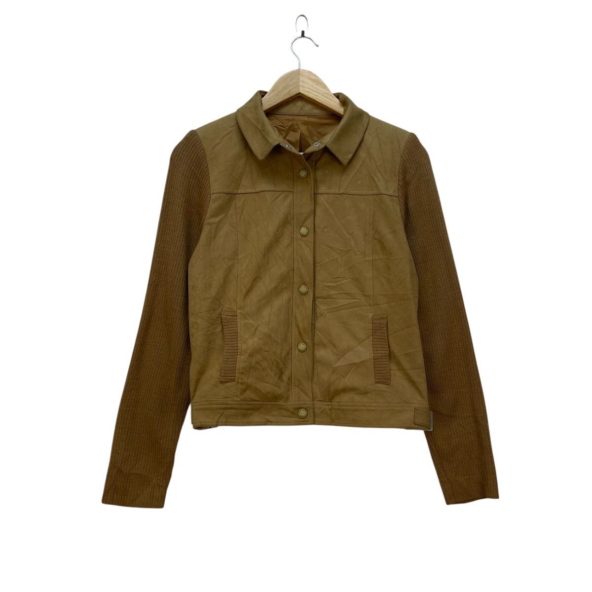 Courreges 💥Vintage Courreges Suede Leather Knit Sleeves Size M / US 6-8 / IT 42-44 - 1 Thumbnail